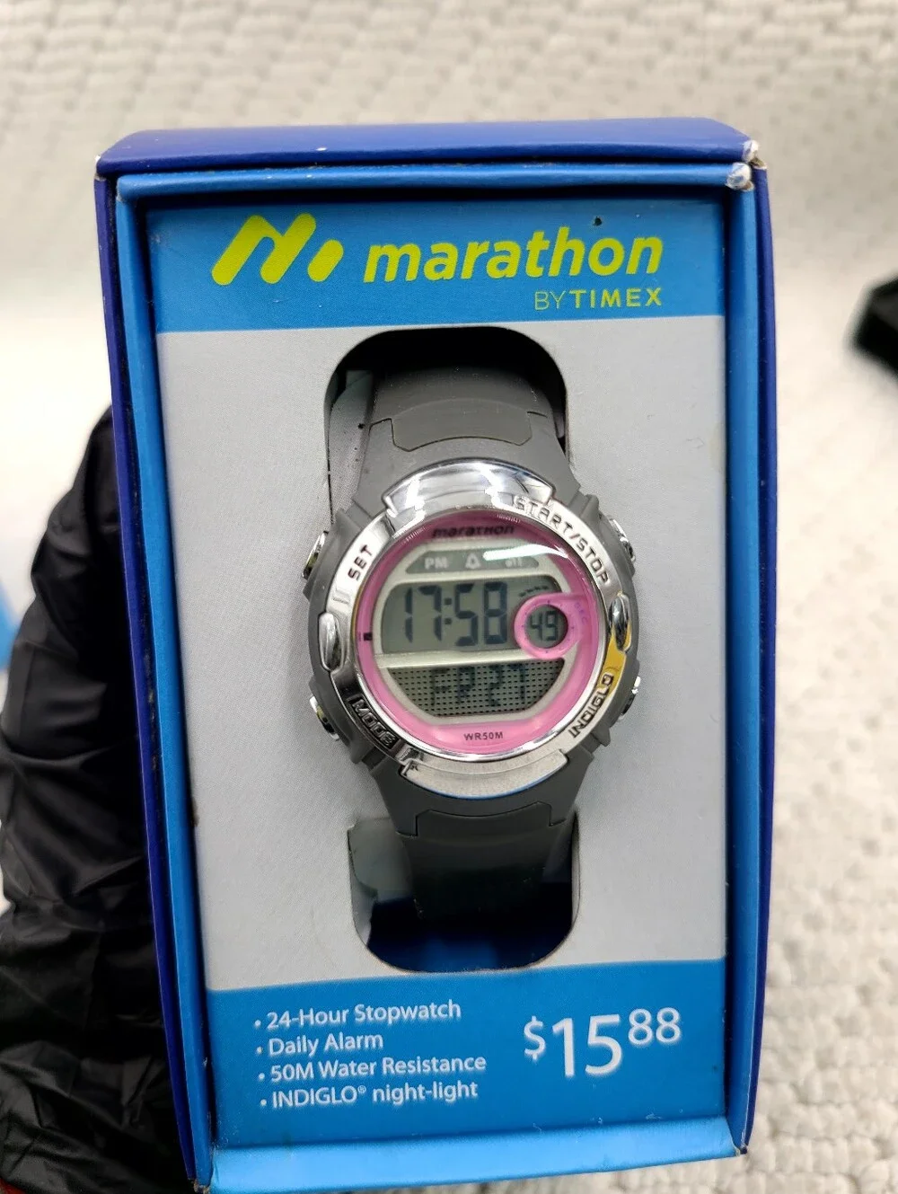 Timex Marathon Digital Sport Watch in Black and Pink